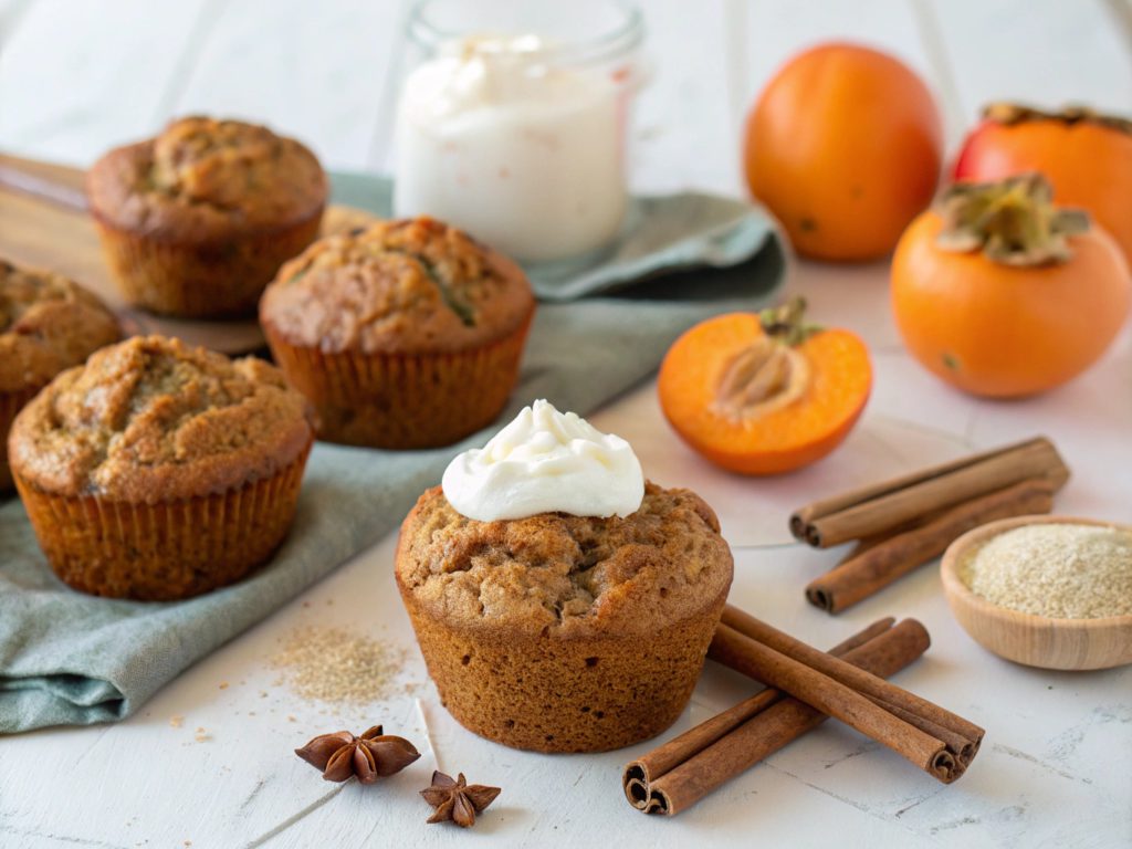 Sweet & Spiced Persimmon Muffins